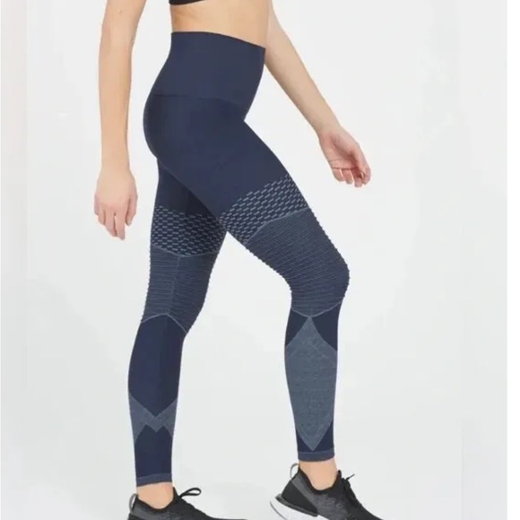 SPANX Seamless moto legging Indigo Sky. Size M Tummy Control Legging - Picture 3 of 9